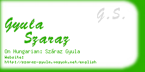 gyula szaraz business card